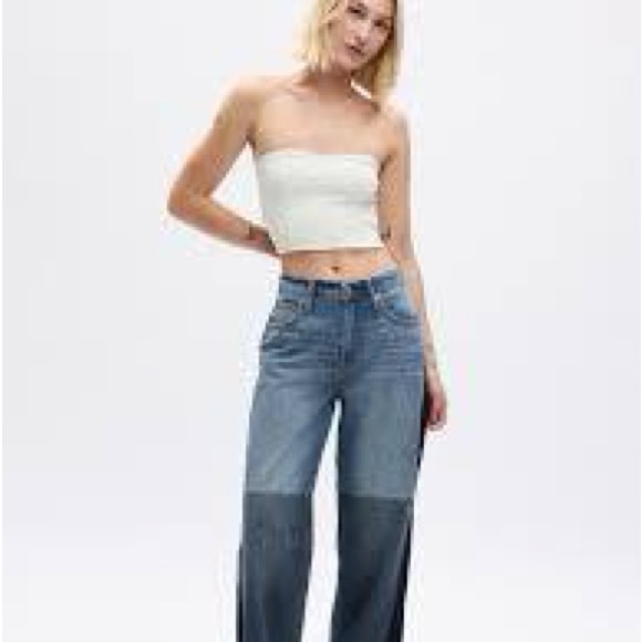 Low Rise Patchwork Baggy Jeans - Picture 5 of 9